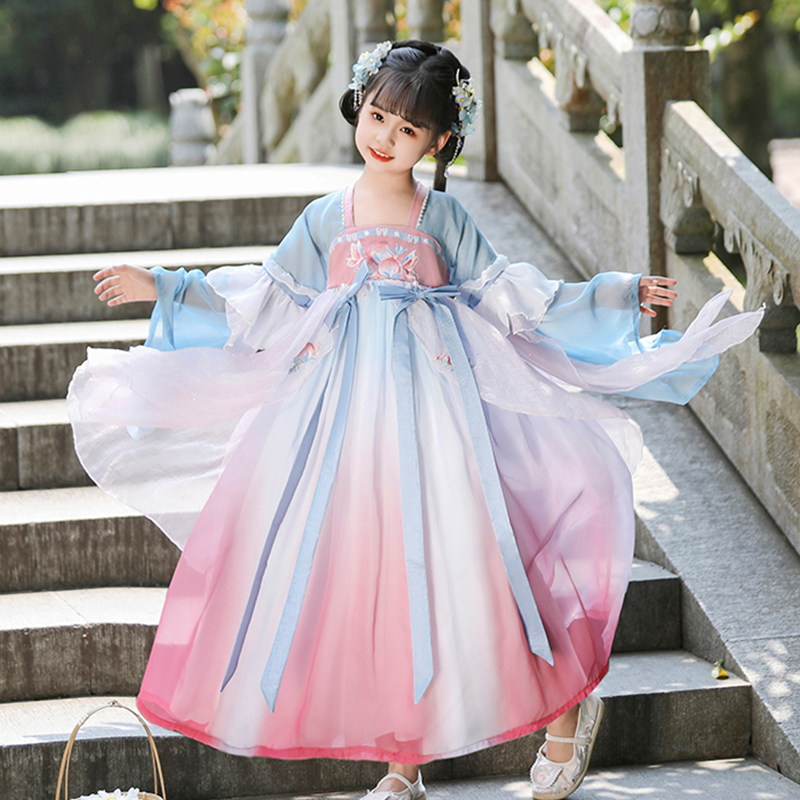 2025新款夏季刺绣连衣裙儿童汉服