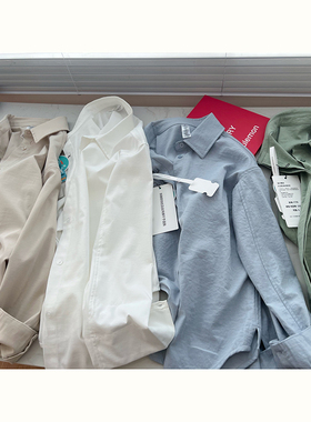 022603~「包邮 文艺清新风」翻领纽扣设计~女士衬衫