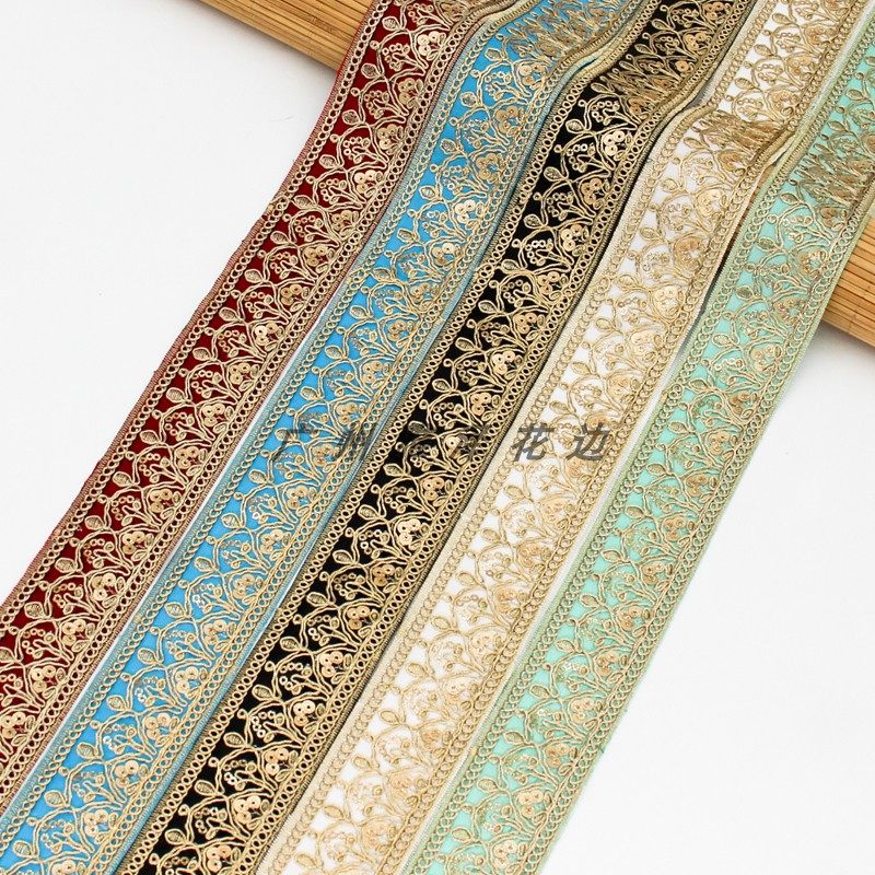 4.3CM宽 民族风刺绣花边辅料 手工diy服装领口窗帘装饰织带条码,居家布艺,花边,淘宝优惠券,粉丝福利购,淘宝优惠卷