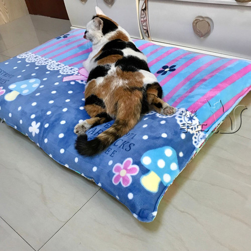 宠物垫子冬季加厚绒面狗床可拆洗保暖猫窝帆布手工宠物用品 - 封面