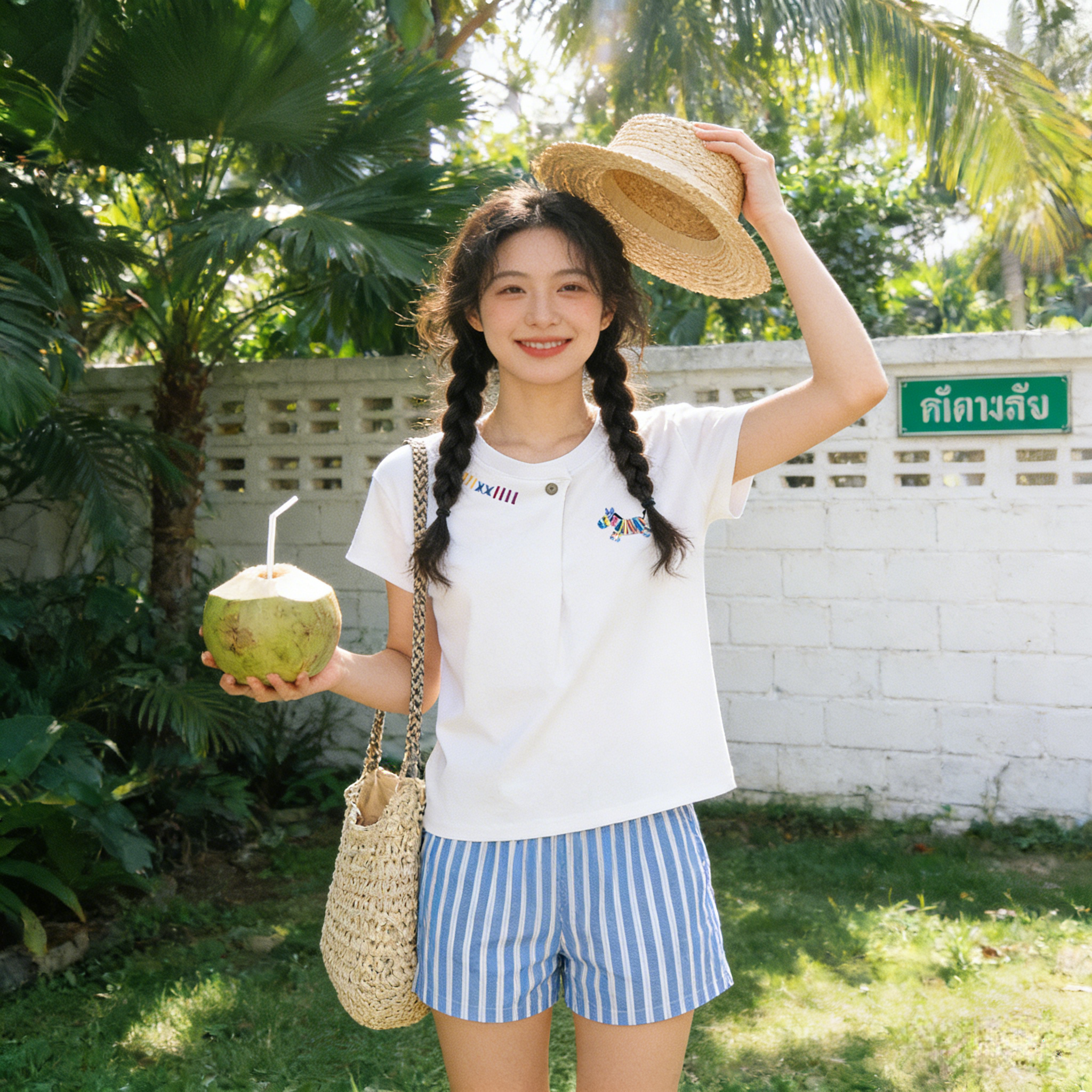 欧货女士白色纽扣短袖t恤女2026夏季新款设计感小众时尚宽松上衣