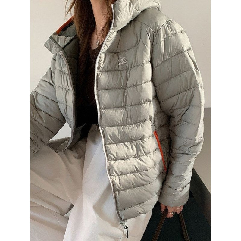 秋冬连帽设计感休闲宽松大码小个子轻薄保暖防寒排骨棉服外套女潮
