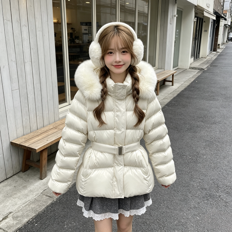 大毛领连帽加厚保暖防寒宽松大码小个子收腰显瘦棉服外套女轻奢潮