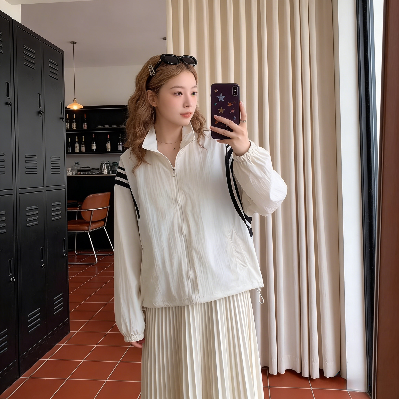 立领宽松大码慵懒风设计感薄款冰丝透气防晒衣外套女休闲空调罩衫