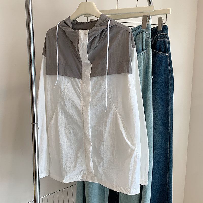 夏季薄款冰丝透气连帽设计感宽松大码小个子防晒外套女空调衣罩衫