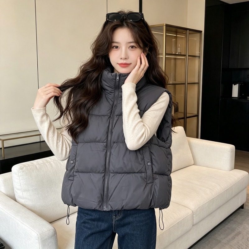 慵懒风宽松大码小个子加厚保暖防寒休闲百搭棉服马夹外套女减龄潮