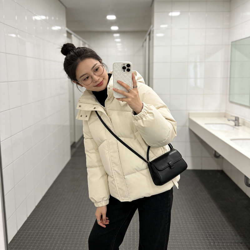 韩版休闲小个子新款连帽棉服女秋冬季宽松大码超好看加厚保暖外套