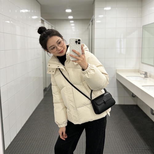 韩版休闲小个子新款连帽棉服女秋冬季宽松大码超好看加厚保暖外套