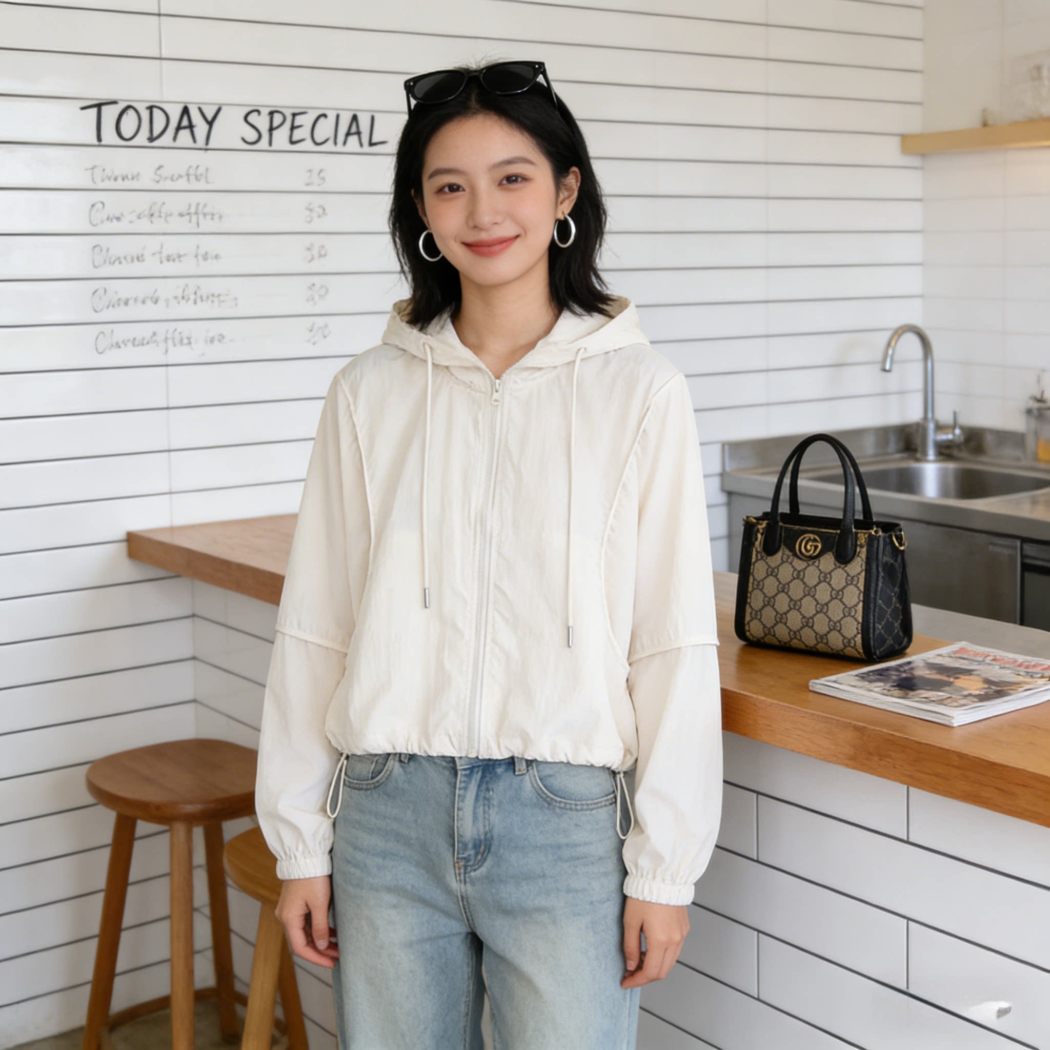 慵懒风设计感连帽宽松大码小个子防晒外套女休闲百搭空调衣罩衫潮