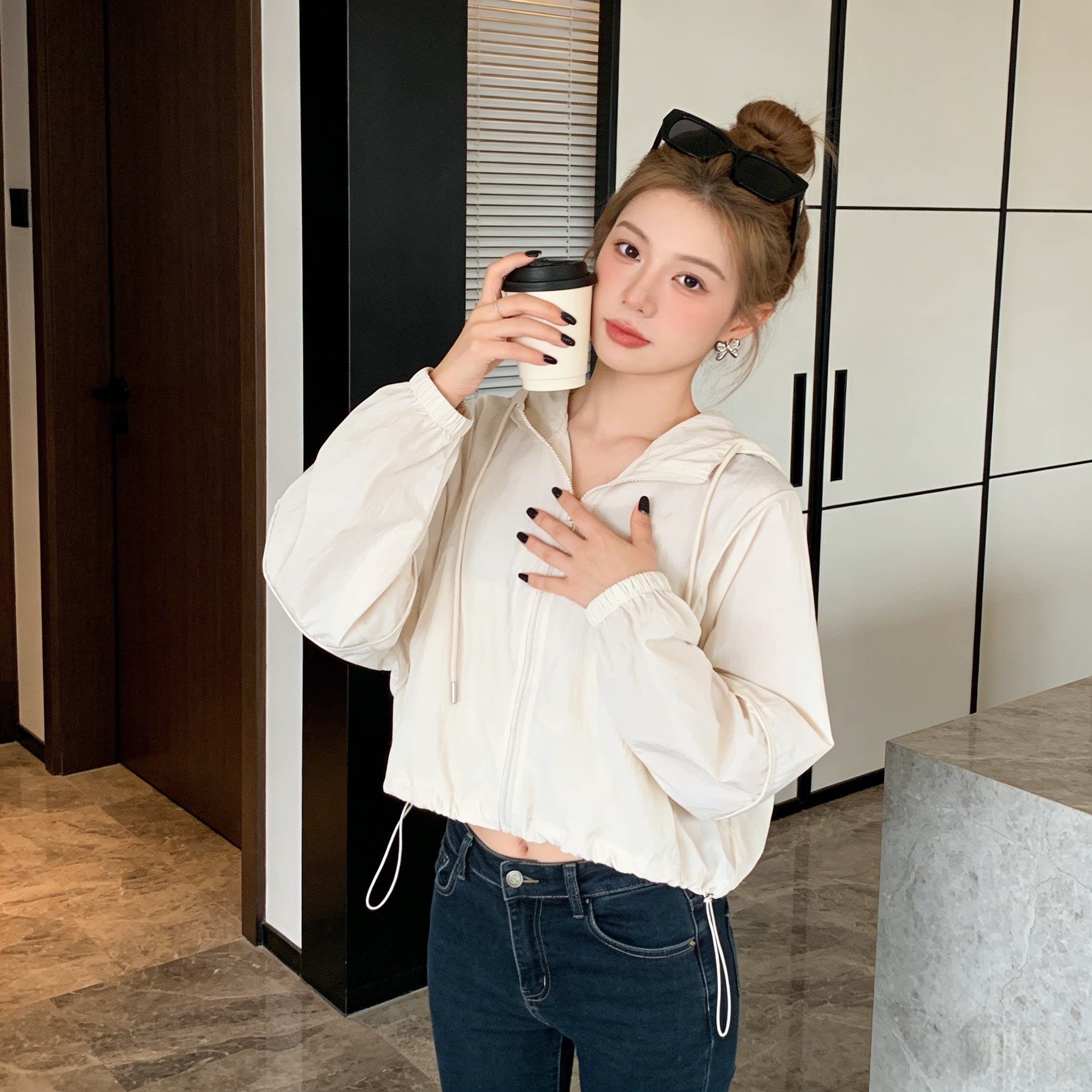 户外小个子轻薄透气防晒衣女夏季2026新款宽松连帽长袖薄款外套