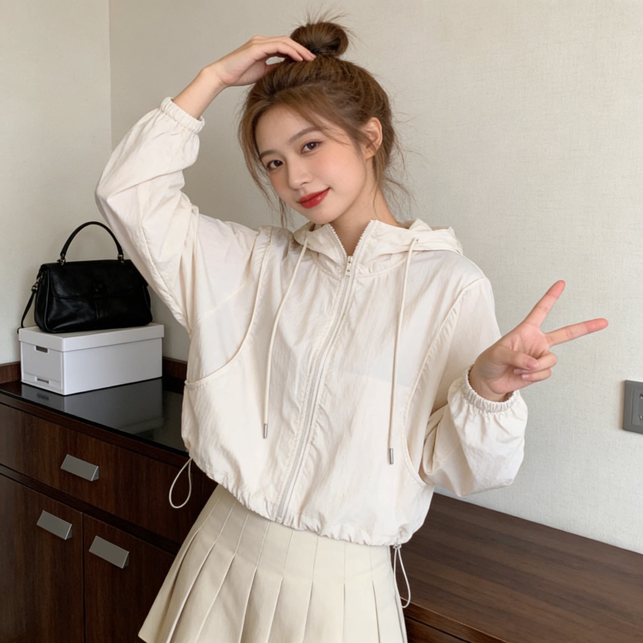 夏季薄款冰丝透气连帽设计感短款洋气防晒外套女宽松休闲空调罩衫