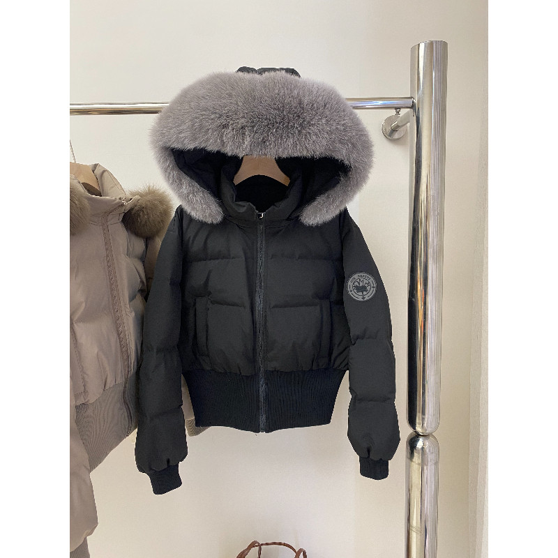 欧货大毛领连帽收腰显瘦短款小个子加厚保暖防寒棉服外套女面包服