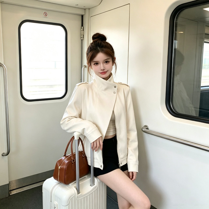轻奢风老钱气质皮衣外套女秋季休闲百搭宽松小个子机车夹克洋气潮