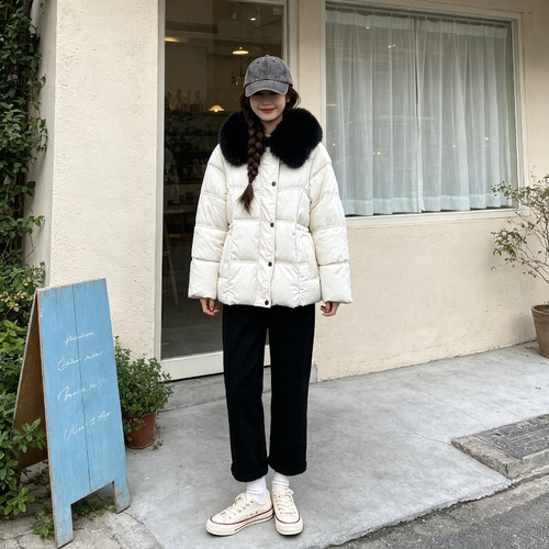 大毛领翻领气质加厚保暖防寒冬季收腰显瘦小个子棉服外套女洋气潮