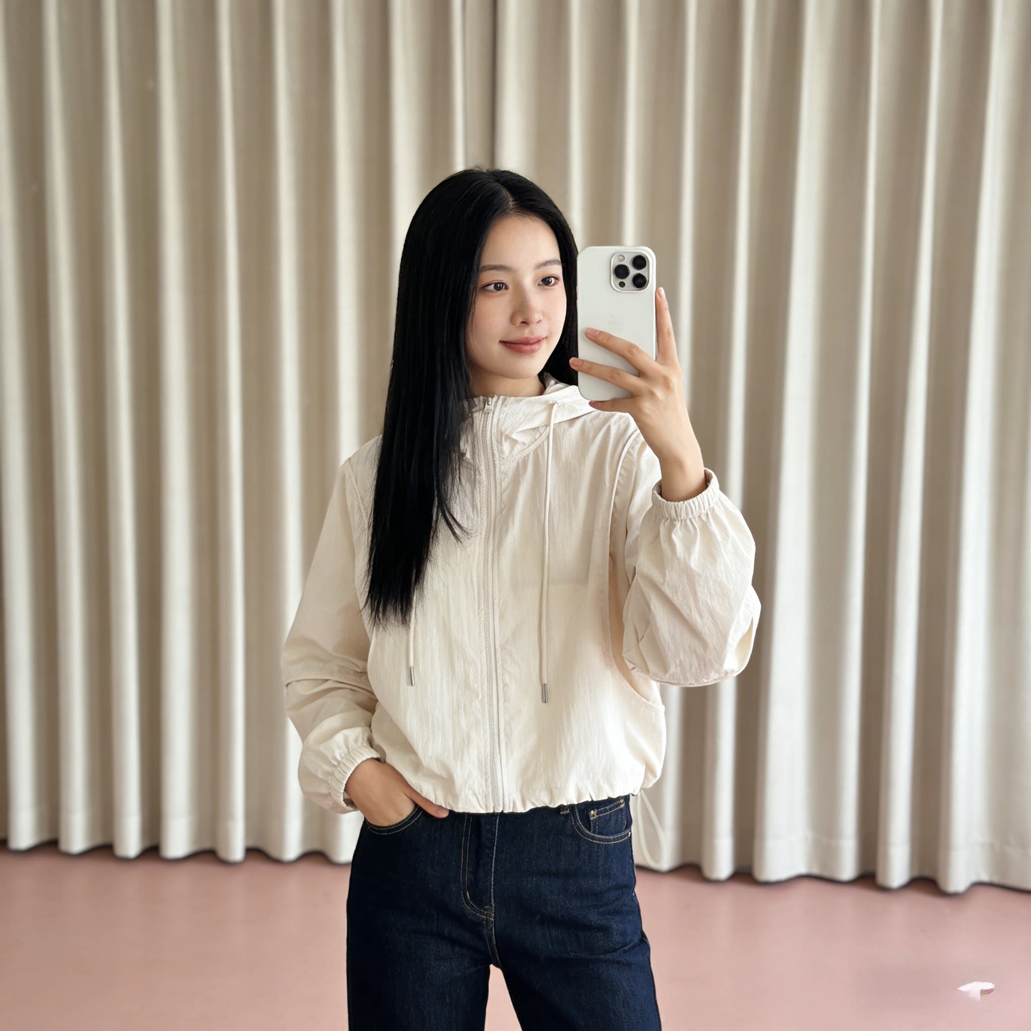 短款设计感连帽慵懒风洋气宽松大码小个子防晒外套女空调衣罩衫潮