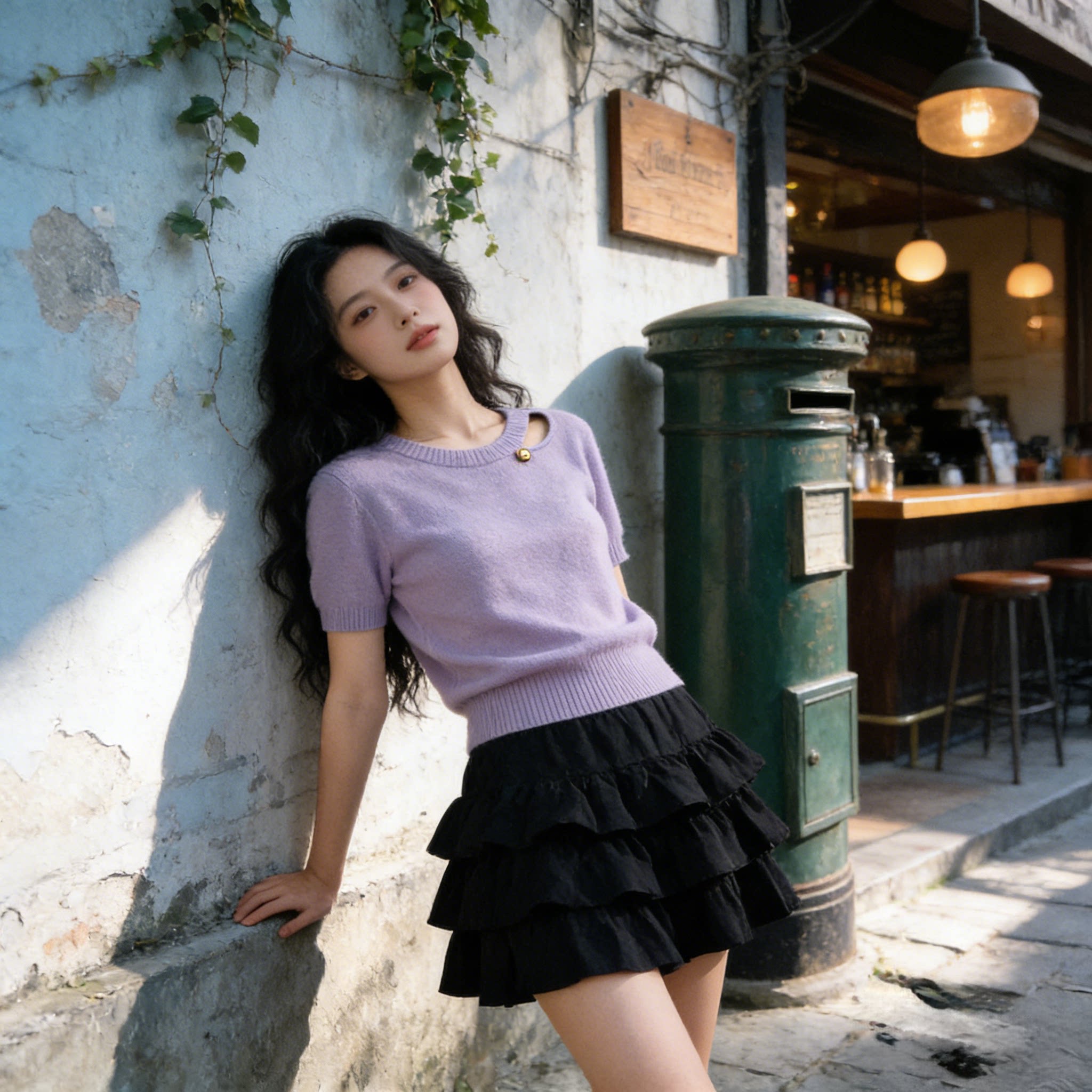 灰色镂空圆领短袖针织t恤女2026新款夏季独特别致超好看短款上衣