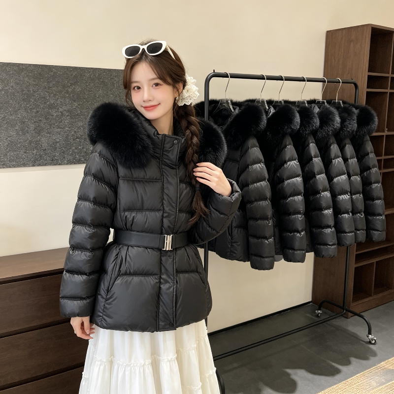 欧货大毛领加厚保暖连帽宽松大码小个子棉服外套女休闲百搭洋气潮