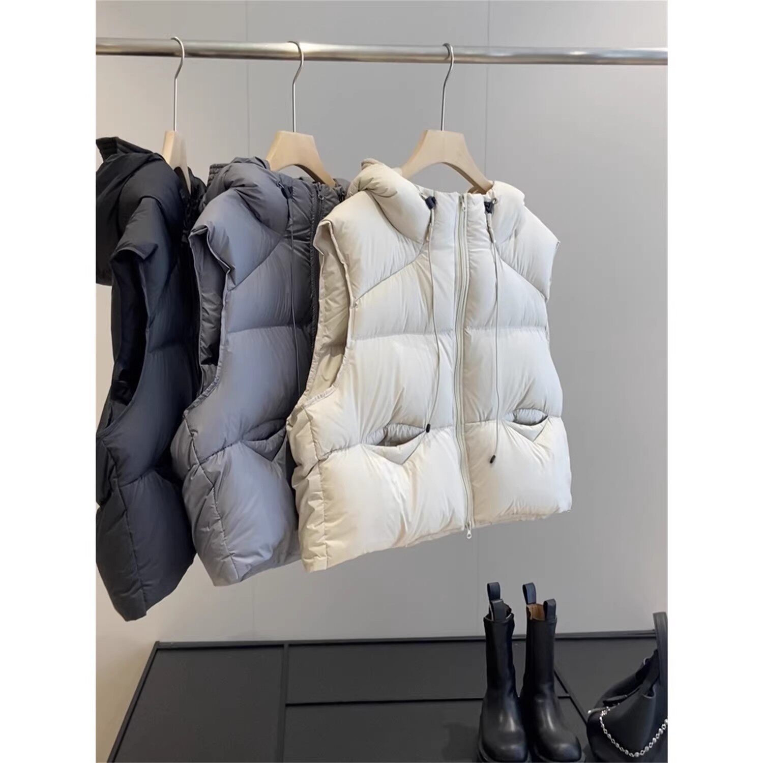 小个子2025马甲秋冬新款连帽宽松坎肩短款时尚外套背心