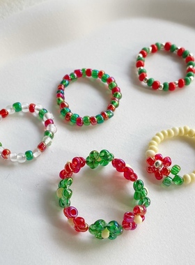 手工戒指串珠原创小众女