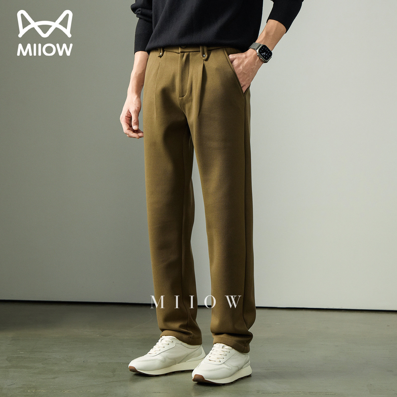 高级感轻商务老钱风直筒休闲裤男