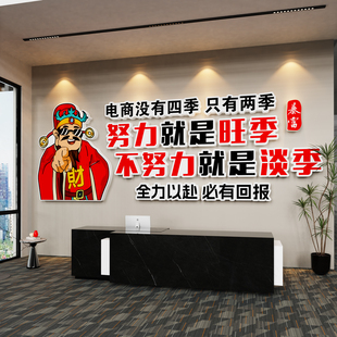 电商公司氛围布置办公室墙面装 饰企业文化销售双11励志标语墙贴纸