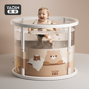 雅亲婴儿游泳桶透明儿童家用新生宝宝洗澡大号泡澡桶幼儿折叠浴桶
