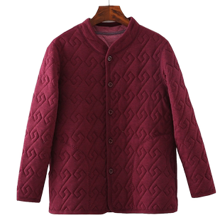 中老年女士开衫系扣三层保暖棉衣柞蚕丝保暖棉袄妈妈开襟上装棉服