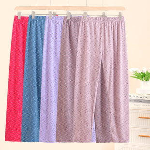 高腰大码 厚睡裤 散口全棉老人棉毛裤 保暖裤 薄款 中老年女士纯棉秋裤