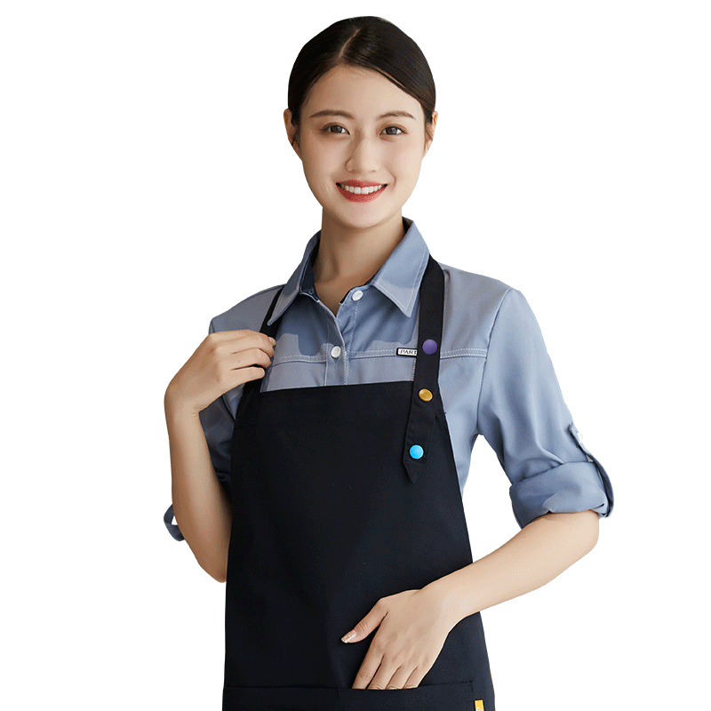 防水超市生鲜餐饮专用围裙定制logo印字咖啡奶茶蛋糕店员工服订做