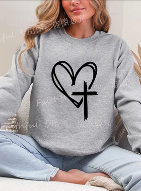 Faith Over Fear Pullovers Women Fashion  Religious Sweatshir