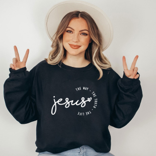 Motivational Religious Women Sweatshirt纯棉女无帽卫衣宽松
