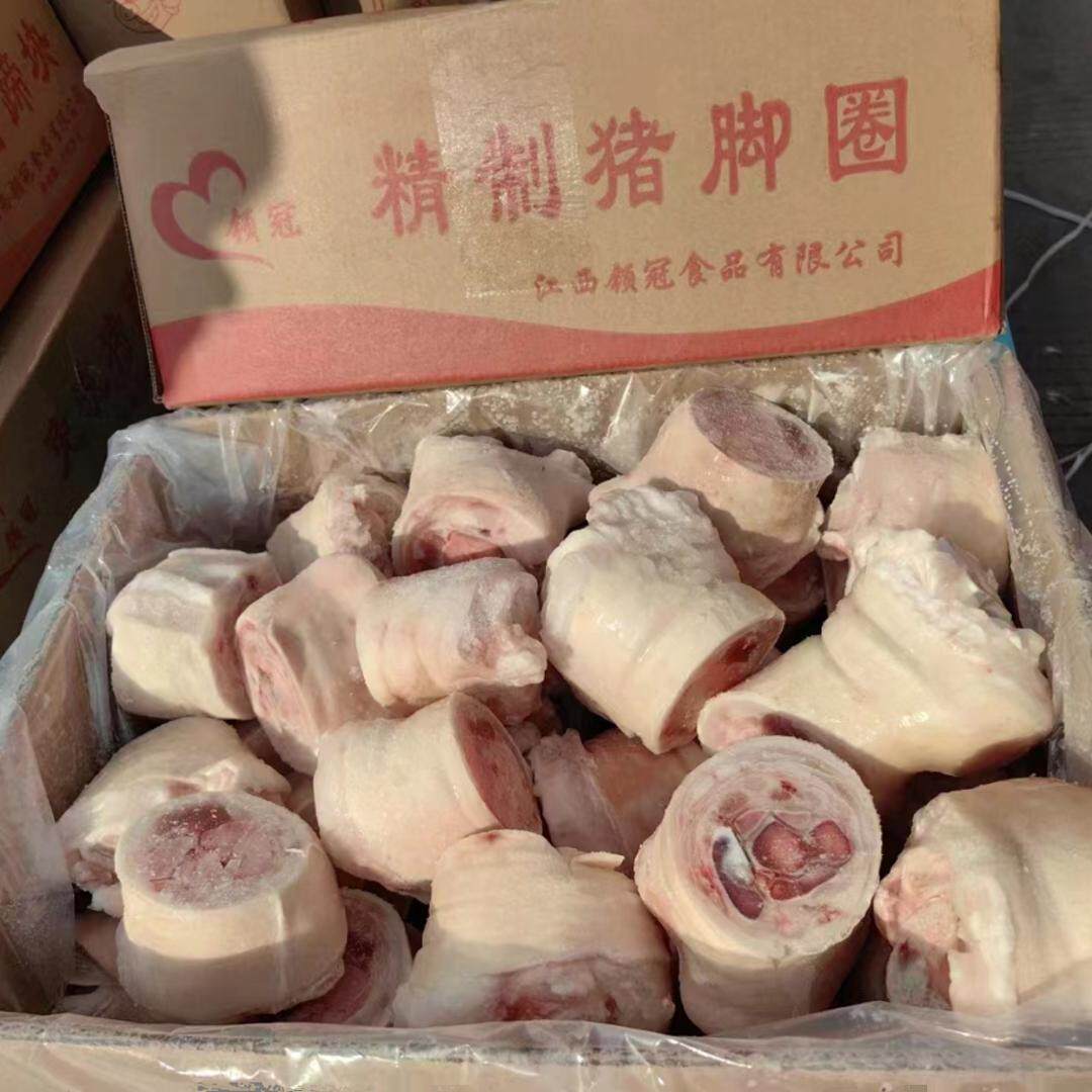 新鲜冷冻猪脚圈切块猪肘子图片