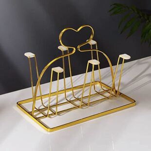 悬几客茶子杯倒架璃挂纳玻防杯水杯尘挂架厅托物架收茶盘子放沥置