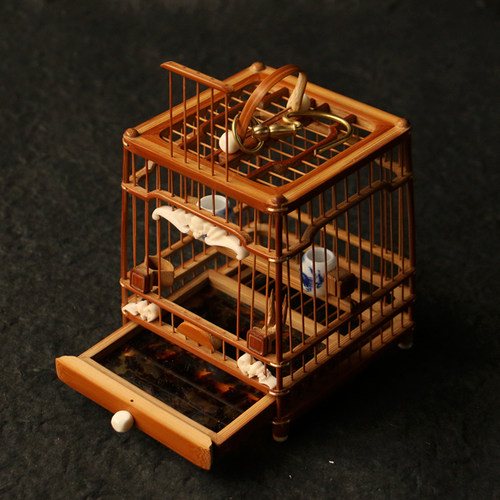 纯手工精工制作方形老玉竹蝈蝈笼