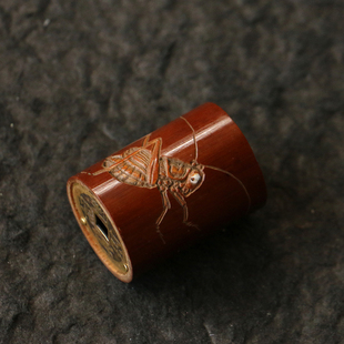 精品纯手工制作天然几十年老煤竹盖置竹雕茶具小壶盖搁置竹摆件