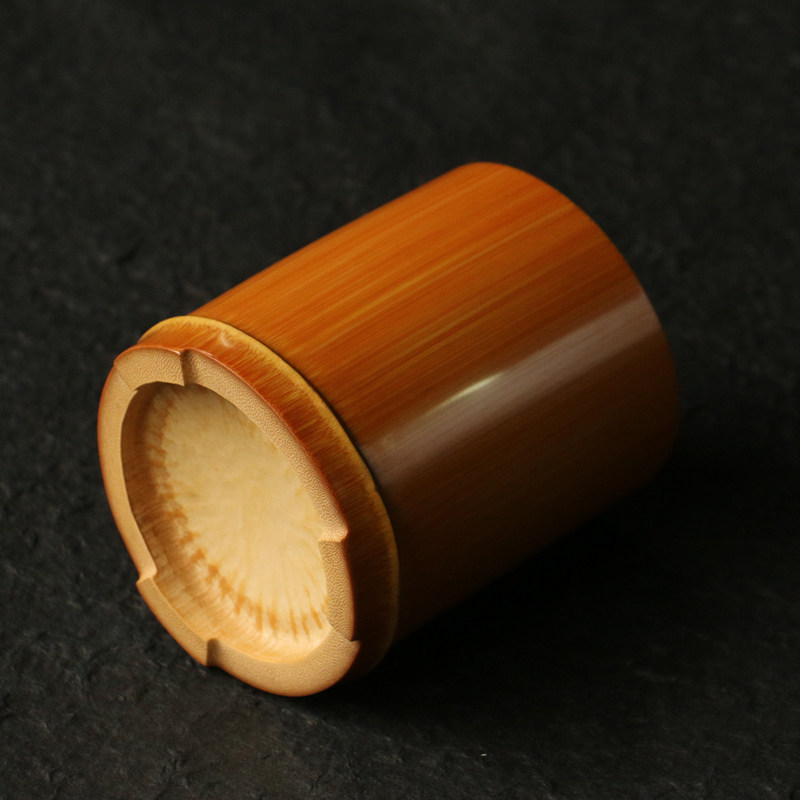 精品纯手工精磨天然十几年老玉竹笔筒竹雕竹制素面茶具收纳筒竹筒