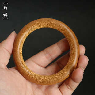 天然实心老玉竹手镯文玩男女款金丝竹制镯子竹根手串大号竹圈圆环