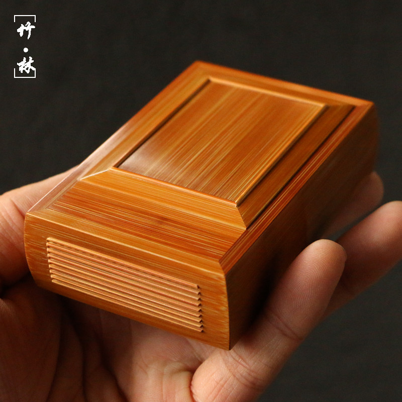 精品沪上名家曹自康纯手工精工制作天然老玉竹金钟竹林虫盒黄蛉盒