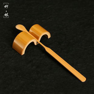 精品纯手工制作天然异形老玉竹笔搁精磨M型竹制茶拨茶针搁置笔架