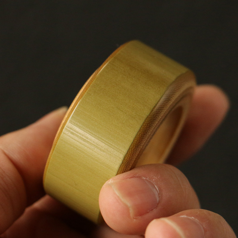 精品纯手工制作天然老玉竹古铜钱币"转钱"手把件竹雕赚钱竹把玩