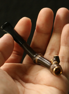 纯手工制作天然异形紫竹小烟嘴