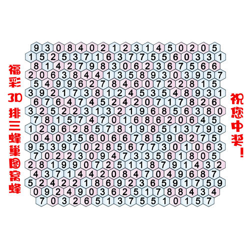 A4福彩3D蜂巢图排三排五海报