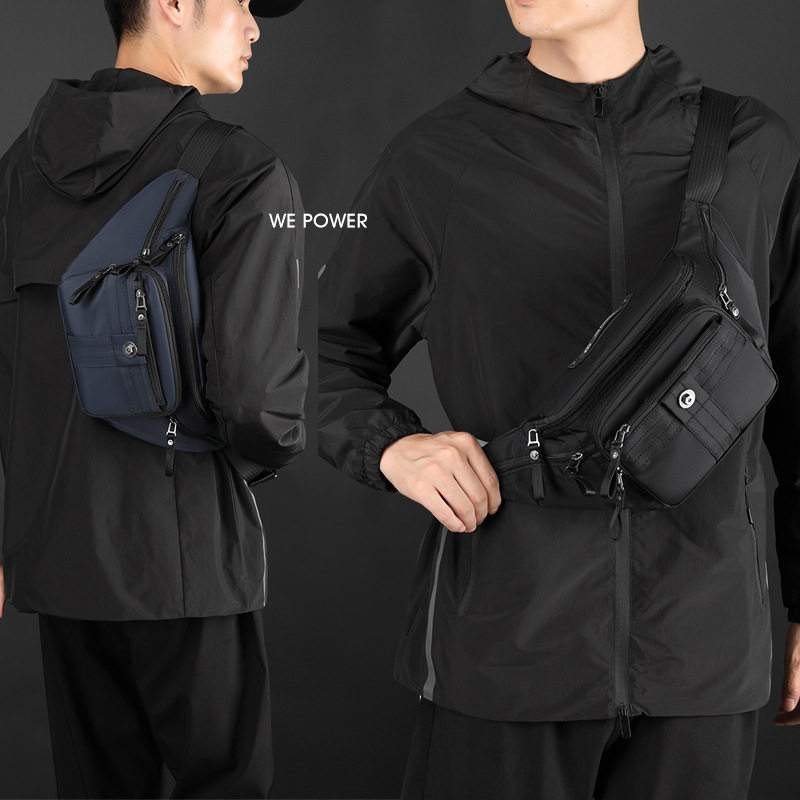 男士腰包斜挎户外骑行胸包斜跨包