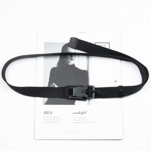 年轻人个性 帆布腰带 潮流嘻哈加长暗黑皮带 裤 2.5cm自动磁力扣工装