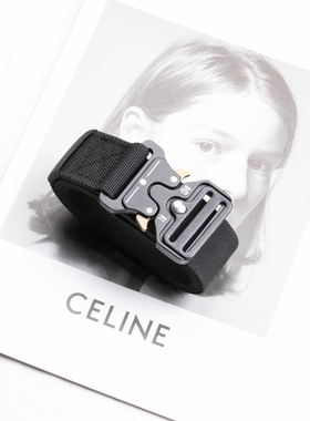 松紧弹力腰带男士眼镜蛇插扣户外牛仔裤年轻人黑色帆布皮带百搭女