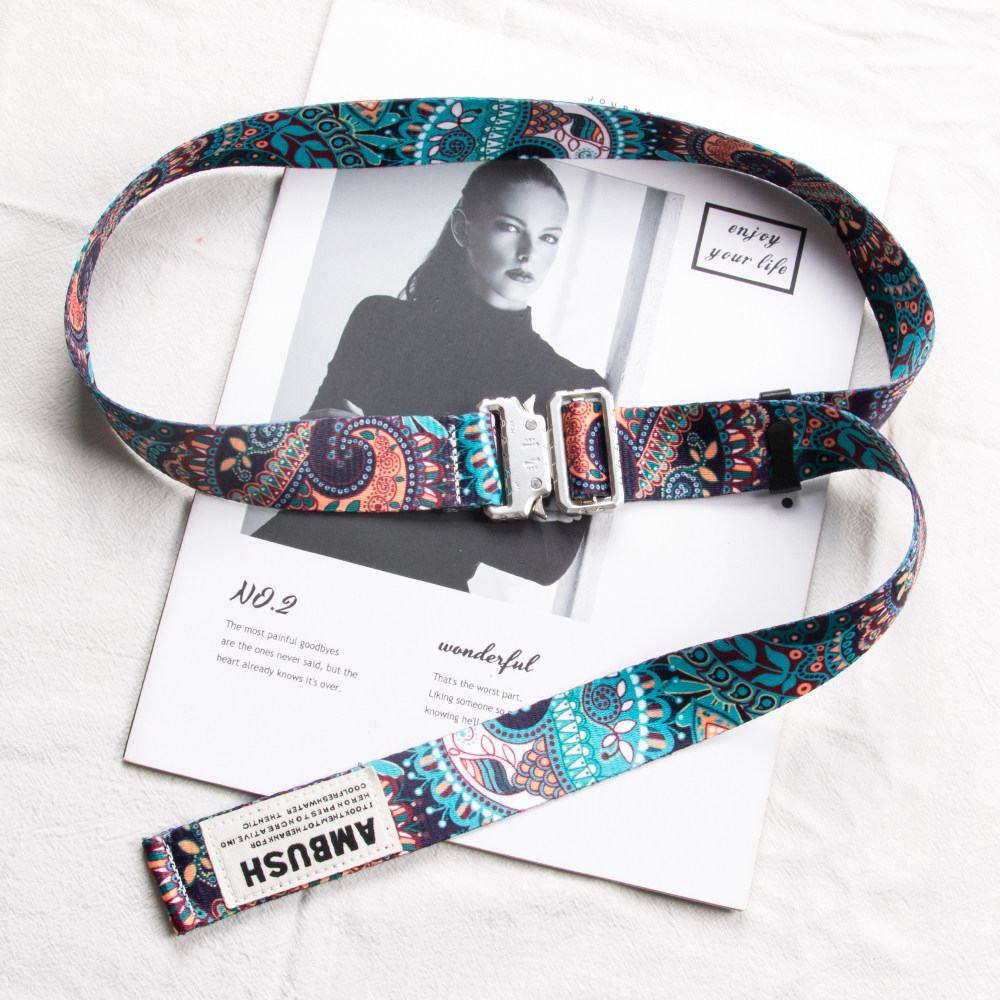 3.2cm腰果花工装裤帆布腰带男潮牌插扣印花字母ins风布料皮带女生,服饰配件/皮带/帽子/围巾,腰带/皮带/腰链,淘宝优惠券,粉丝福利购,淘宝优惠卷