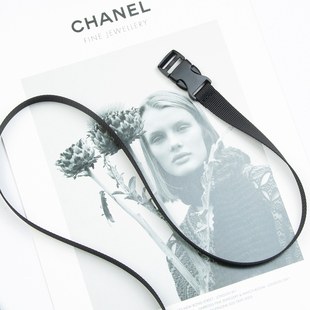 装 饰插扣窄皮带 简约百搭青年加长牛仔裤 1.5cm超细帆布腰带配裙子