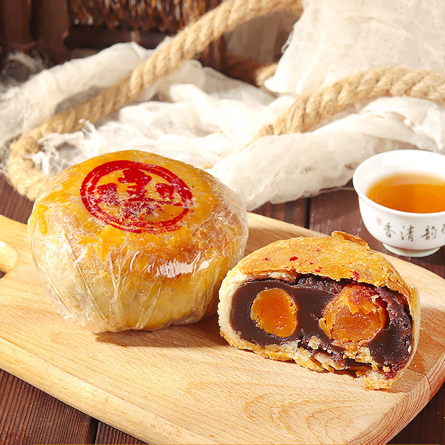 潮汕绿豆沙乌豆沙喜饼老式月饼