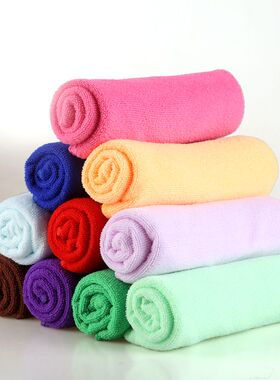 超细纤维纳米纯棉柔软毛巾礼品抹布挂钩白色厂批幼儿园吸水毛巾