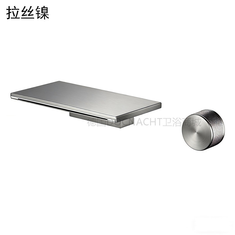 意大利捷仕GESSI浴缸龙头入墙式冷热缸边暗装瀑布水龙头拉丝银